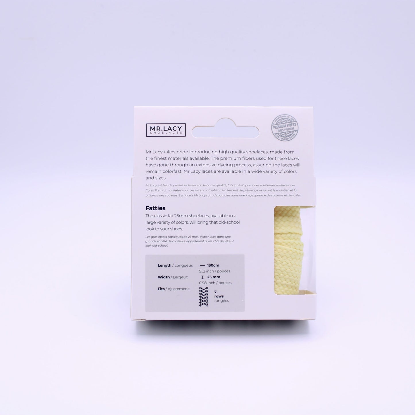Fatties Shoelaces · Pastel Yellow