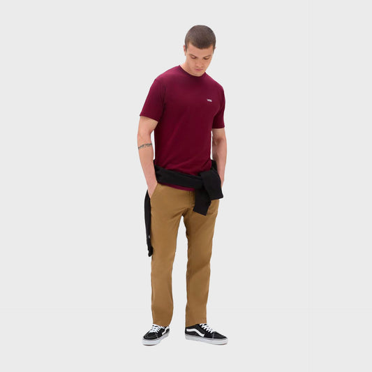 Vans Left Chest Logo Mens T-Shirt - Burgundy