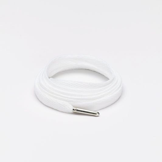 Flatties Metal Tips Shoelaces · White with Silver Tip