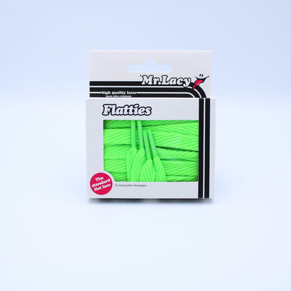 Junior Flatties Shoelaces · Neon Green