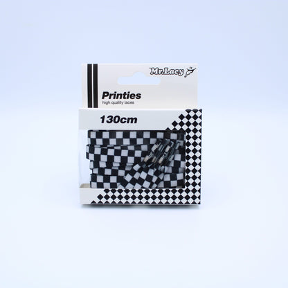 Printies Shoelaces · Checkered Black/White