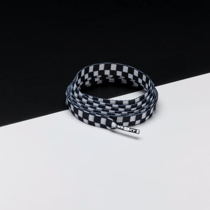 Printies Shoelaces · Checkered Black/White