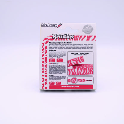 Printies Shoelaces · Hot Pink / White Zebra