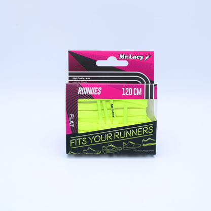Runnies Flat Shoelaces · Neon Lime Yellow