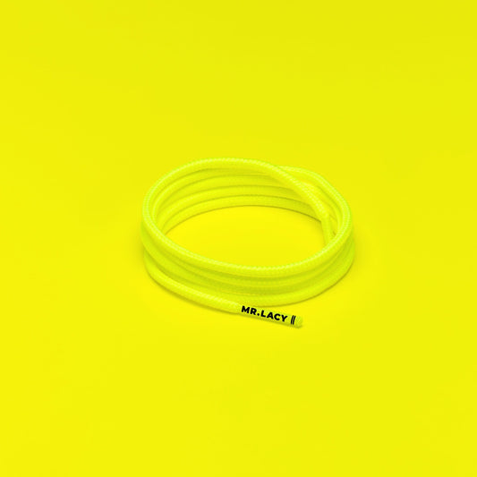 Runnies Round Shoelaces · Neon Lime Yellow