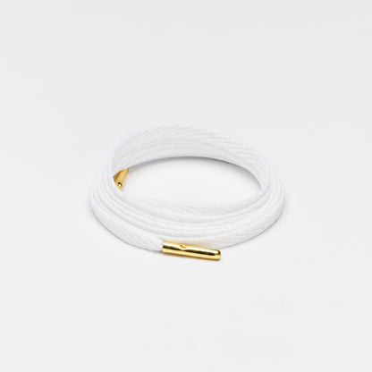 Skinnies Metal Tips Shoelaces · White with Gold Tip