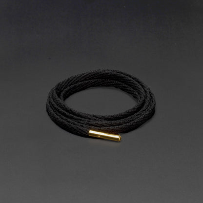 Skinnies Metal Tips Shoelaces · Black with Gold Tip