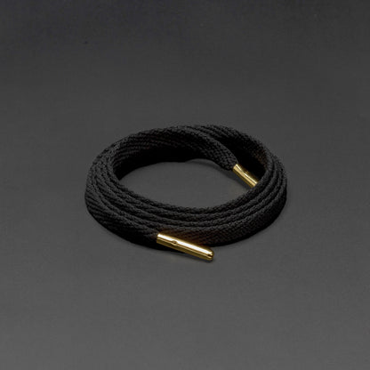 Smallies Metal Tip Shoelaces · Black with Gold Tip